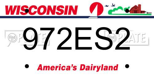 972ES2 Wisconsin License Plate