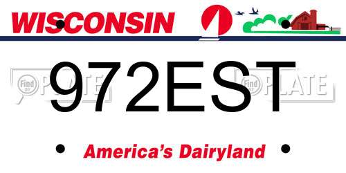 972EST Wisconsin License Plate
