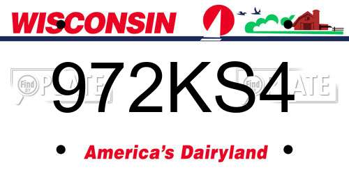 972KS4 Wisconsin License Plate