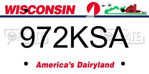 972KSA Wisconsin License Plate