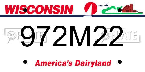 972M22 Wisconsin License Plate