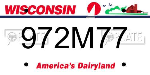 972M77 Wisconsin License Plate