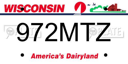 972MTZ Wisconsin License Plate