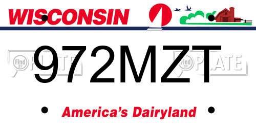 972MZT Wisconsin License Plate