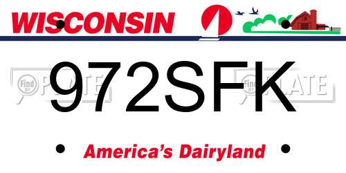 972SFK Wisconsin License Plate