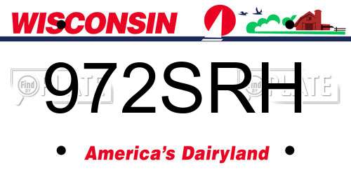 972SRH Wisconsin License Plate