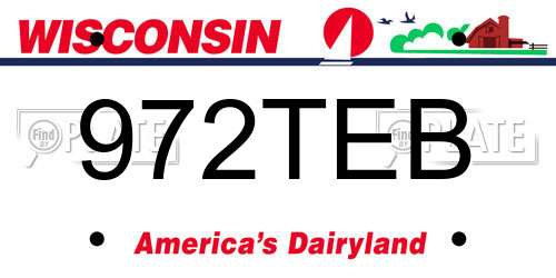 972TEB Wisconsin License Plate