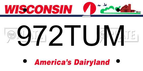 972TUM Wisconsin License Plate