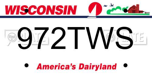 972TWS Wisconsin License Plate