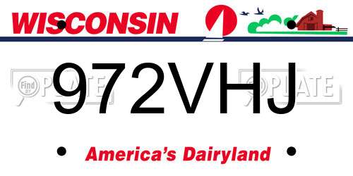 972VHJ Wisconsin License Plate