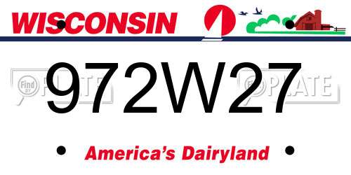 972W27 Wisconsin License Plate