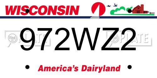 972WZ2 Wisconsin License Plate