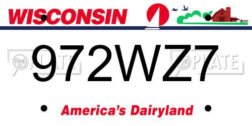 972WZ7 Wisconsin License Plate