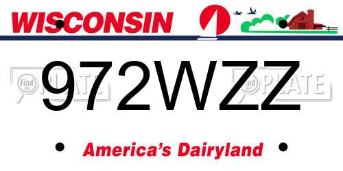 972WZZ Wisconsin License Plate