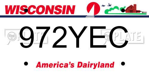 972YEC Wisconsin License Plate