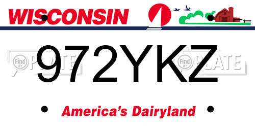 972YKZ Wisconsin License Plate