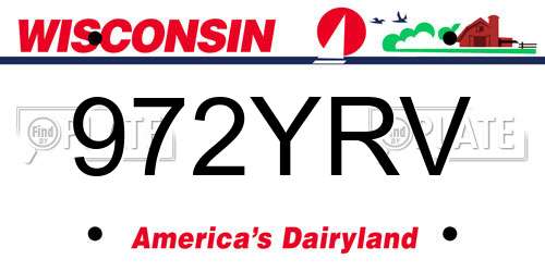 972YRV Wisconsin License Plate