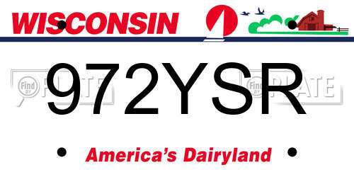 972YSR Wisconsin License Plate