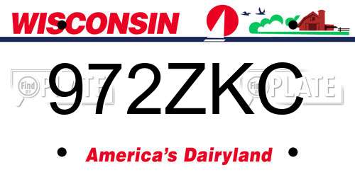 972ZKC Wisconsin License Plate
