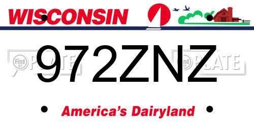 972ZNZ Wisconsin License Plate