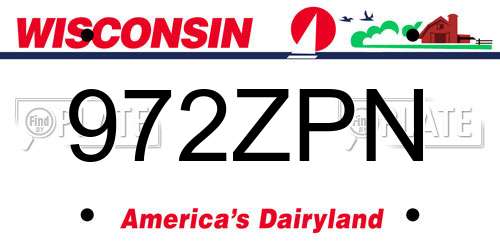 972ZPN Wisconsin License Plate