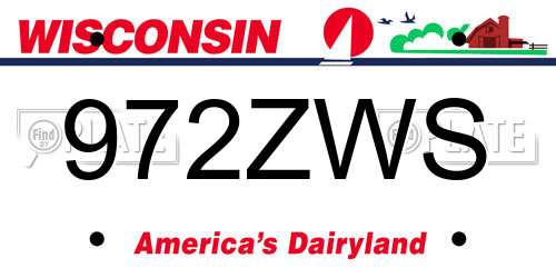 972ZWS Wisconsin License Plate