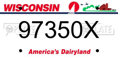 97350X Wisconsin License Plate