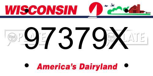 97379X Wisconsin License Plate