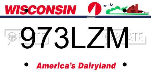 973LZM Wisconsin License Plate