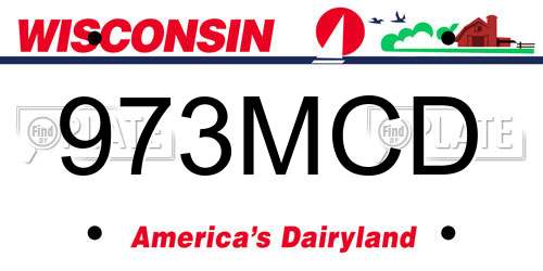 973MCD Wisconsin License Plate