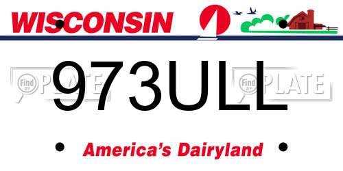973ULL Wisconsin License Plate