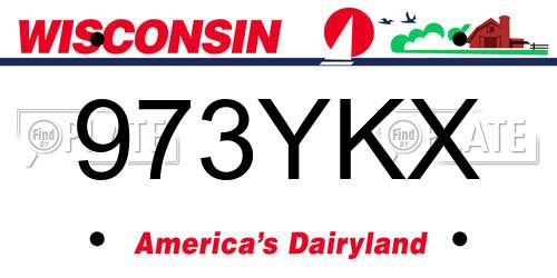 973YKX Wisconsin License Plate
