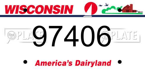 97406 Wisconsin License Plate