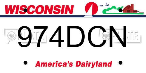974DCN Wisconsin License Plate