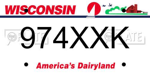 974XXK Wisconsin License Plate