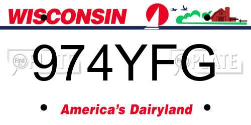 974YFG Wisconsin License Plate