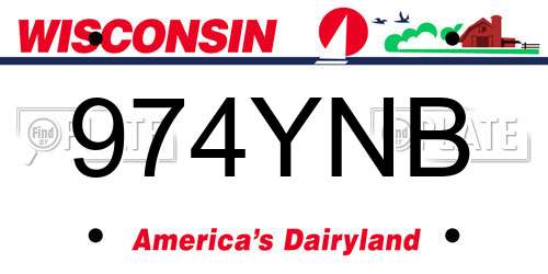 974YNB Wisconsin License Plate