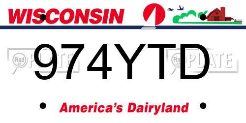 974YTD Wisconsin License Plate