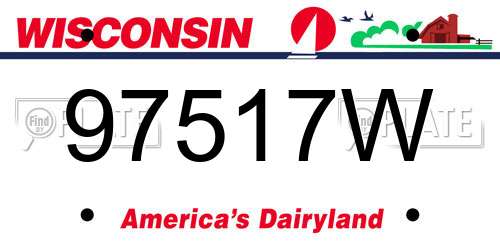 97517W Wisconsin License Plate