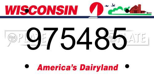 975485 Wisconsin License Plate