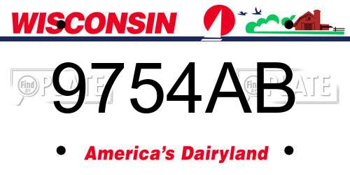 9754AB Wisconsin License Plate