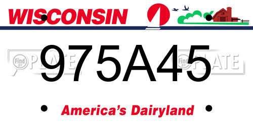 975A45 Wisconsin License Plate