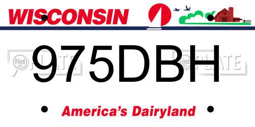 975DBH Wisconsin License Plate