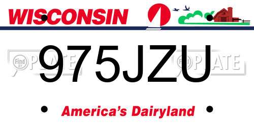 975JZU Wisconsin License Plate