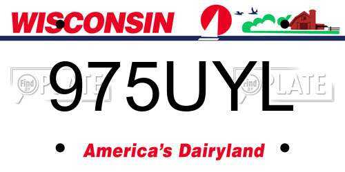 975UYL Wisconsin License Plate