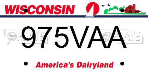 975VAA Wisconsin License Plate