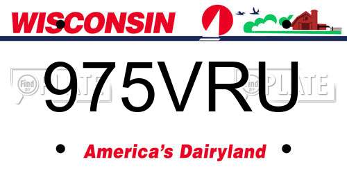 975VRU Wisconsin License Plate