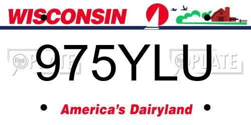 975YLU Wisconsin License Plate