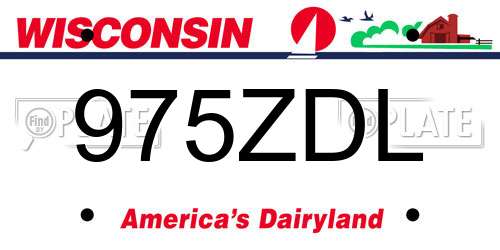 975ZDL Wisconsin License Plate
