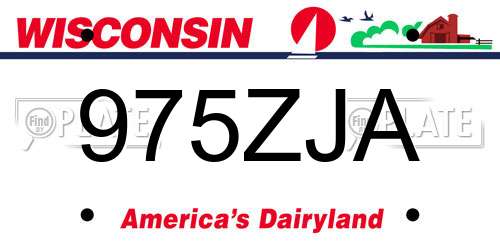 975ZJA Wisconsin License Plate